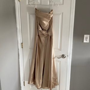 Gold strapless dress